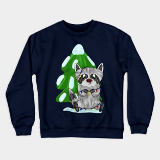 Funny Christmas raccoon Crewneck Sweatshirt